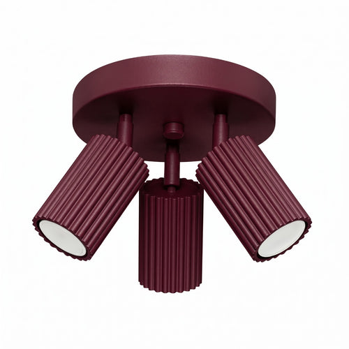 Sollux Lighting Plafondlamp KARBON 3P bordeaux - 19,5x19,5x18cm