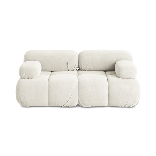 LaMiaSofa Tweezits modulaire bank Sanremo - chenille stof - wit - 190x96x70