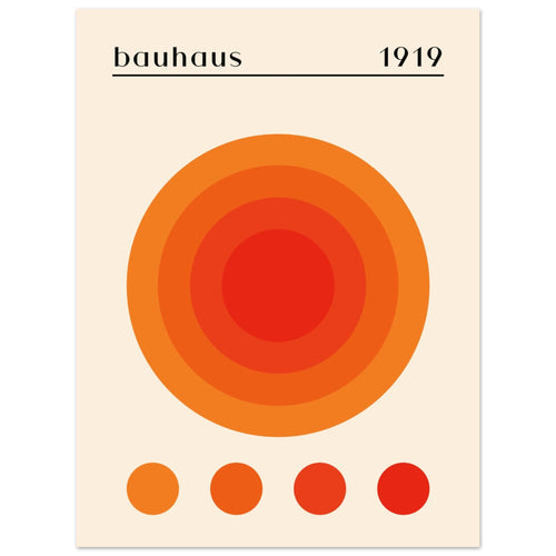 Artfulprints Poster Bauhaus - Orange dot   - 30x40 cm - Oranje