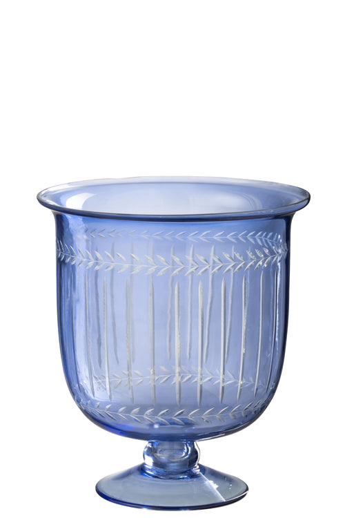 J-Line windlicht Tarifa - glas - blauw