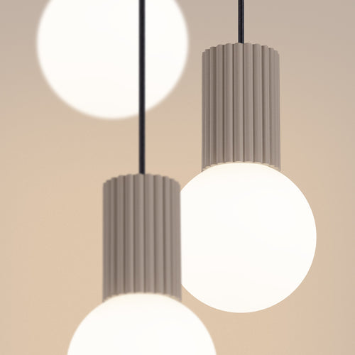 Sollux Lighting Hanglamp HALO 3P taupe - 25x25x125cm