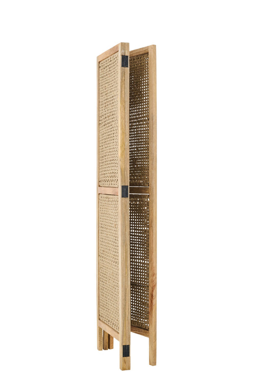 J-Line kamerscherm Rieten Panelen - hout - naturel
