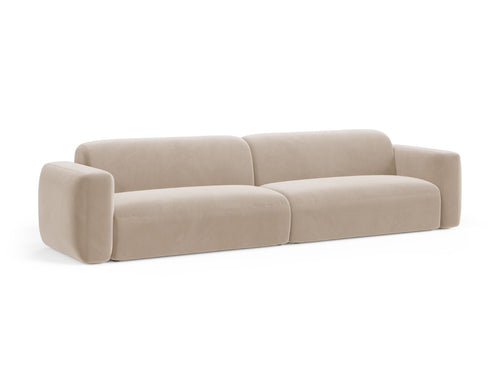 Cosmopolitan Design Modulaire bank Strino 4-zits, flueel beige - 98x240x78cm