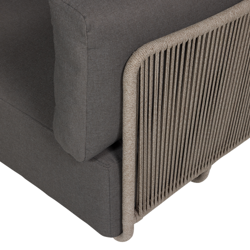 WOOOD loungeset tuin Sora - Metaal/Touw - Bruin - 73x269x269
