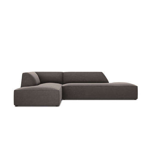 Cosmopolitan Design - Modulaire hoekbank links Siena 4-zits, flueel donkergrijs - 180x273x69cm