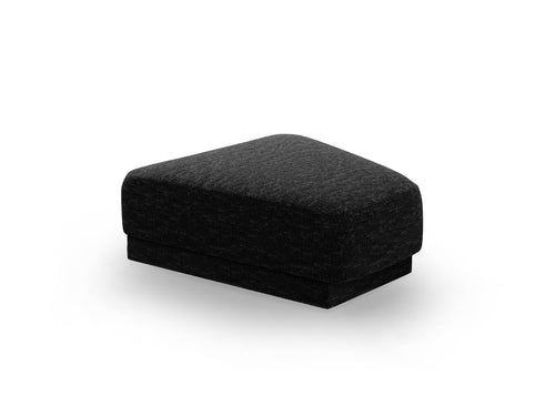 Micadoni Poef Miley chenille, zwart - 79x88x40cm