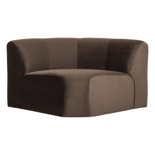 WOOOD hoekelement rond Mojo Base - Velvet - Bruin - 74x110x110