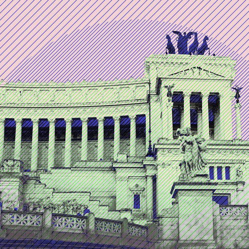 Sanders & Sanders fotobehang Rome lila paars en groen grijs - 300 x 250 cm - 612140