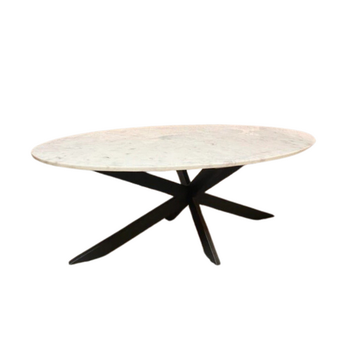 StarFurn Salontafel Faye - Ovaal Wit Marmer - 130x70x46cm - vtwonen shop