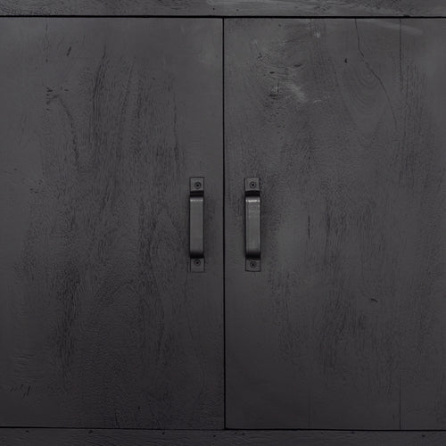 Giga Meubel Wandkast Xander - Zwart Mangohout - 80x45x220cm