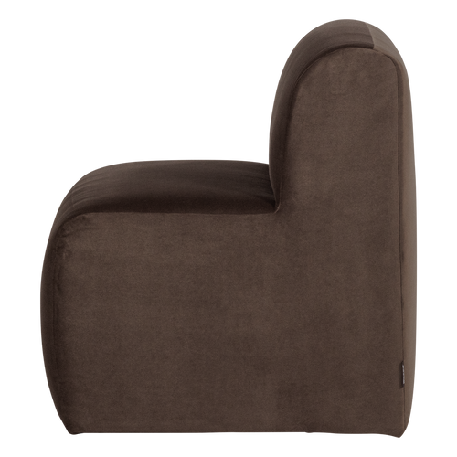 WOOOD eetbank 84 cm rugleuning Mojo Base - Velvet - Bruin - 83x84x76
