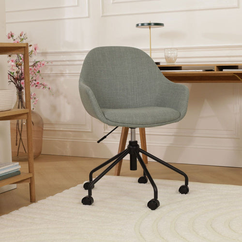 Nolon Nout-Mae Bureaustoel Saliegroen - Armleuning - Zwart Onderstel - vtwonen shop