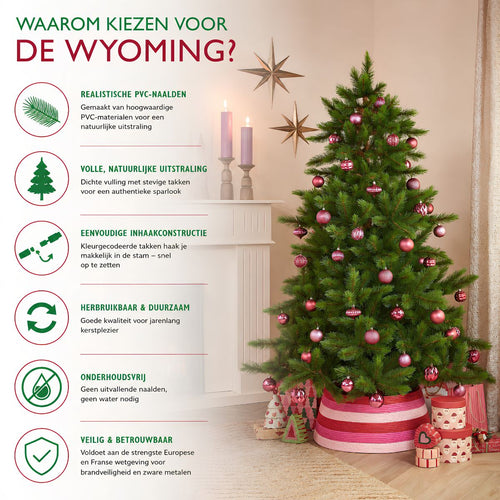 Triumph Tree Wyoming Kerstboom - Kerstversiering voor Binnen met 739 Takken - Kunstboom van PVC-Naalden met Volle Uitstraling - Serie Wyoming - 185 x