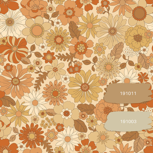 ESTAhome behang retro bloemen oranje - 53 cm x 10.05 m - 130963 - vtwonen shop