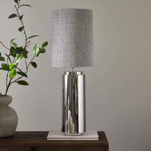 Rivièra Maison Baker Cylinder Lampshade 30x40 - Zijde, Ijzer - Zwart / Wit - vtwonen shop