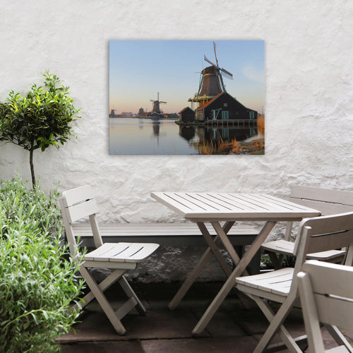 Art for the Home Buitencanvas - Nederlandse Molens aan het water - 50x70cm