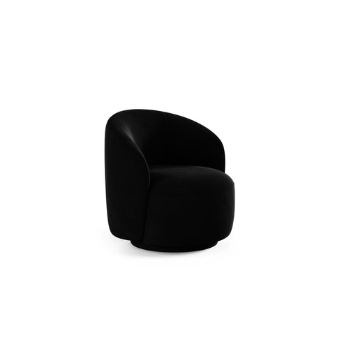 Cosmopolitan Design - Draaistoel Savona flueel zwart - 72.5x69x70.5cm