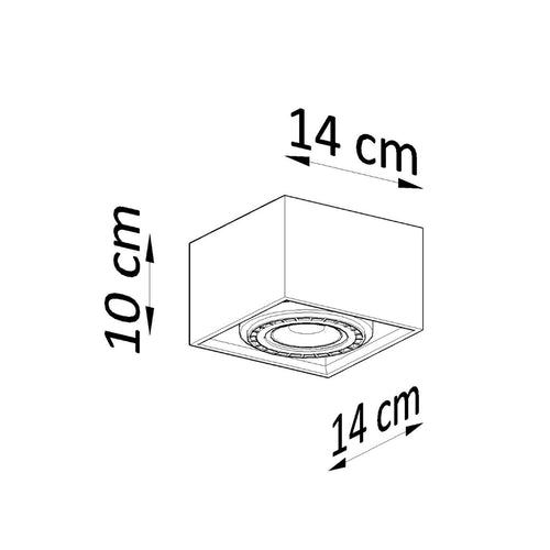 Sollux Lighting Plafondlamp QUATRO 1 natuurlijk hout - 14x14x10cm