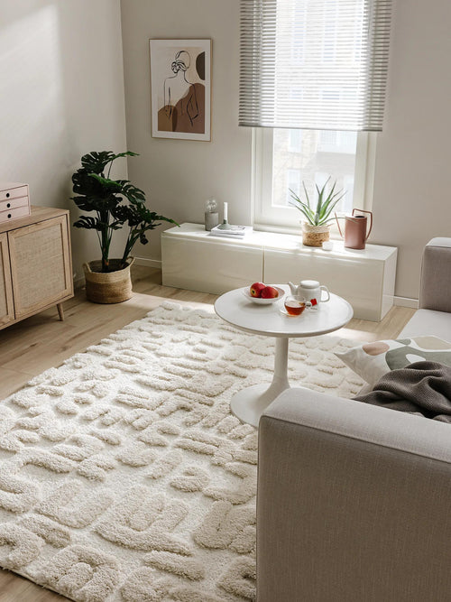 benuta shaggy vloerkleed Tibo - créme/beige - 160x230 cm