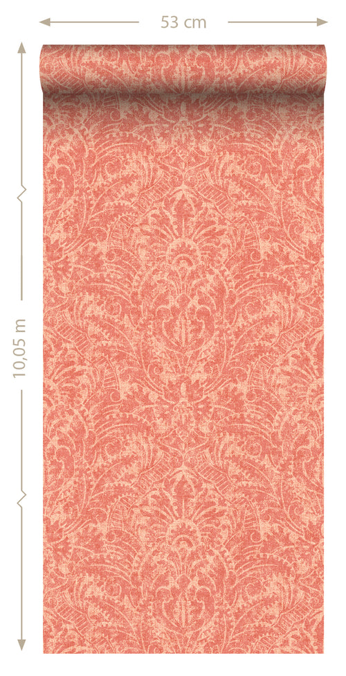 ESTAhome behang ornamenten zalm roze - 50 x 900 cm - 131617 - vtwonen shop