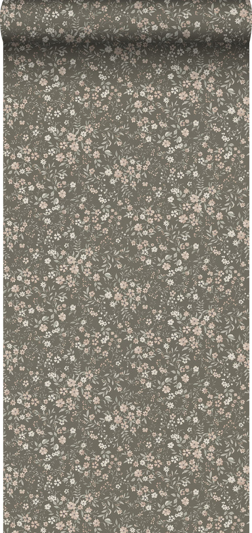 Borastapeter behang vintage bloemetjes groen - 53 cm x 10.05 m - 660614 - vtwonen shop