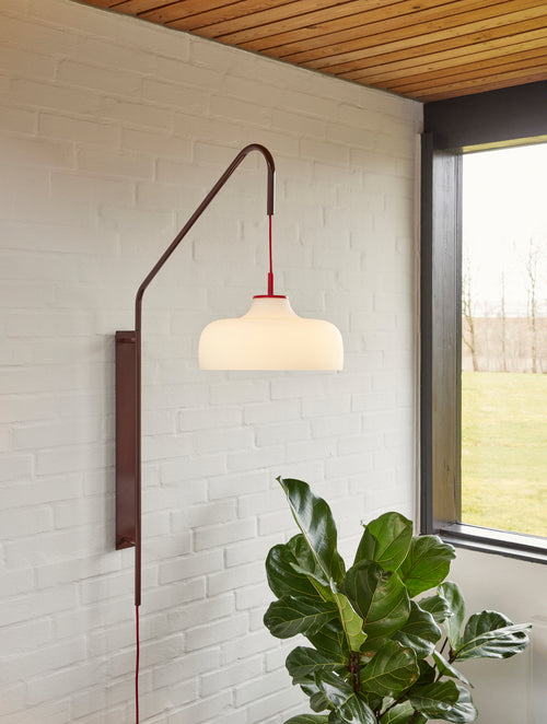 Hübsch wandlamp Current - glas/ijzer - 71x30xh111cm