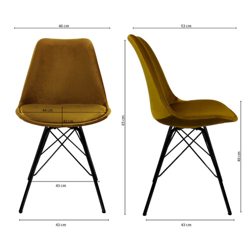 Kick kuipstoel Velvet - Goud - vtwonen shop