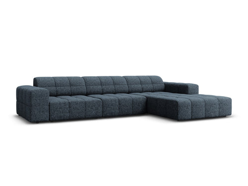 Cosmopolitan Design rechter hoekbank Chicago 4-zits, chenille koningsblauw - 167x294x78cm