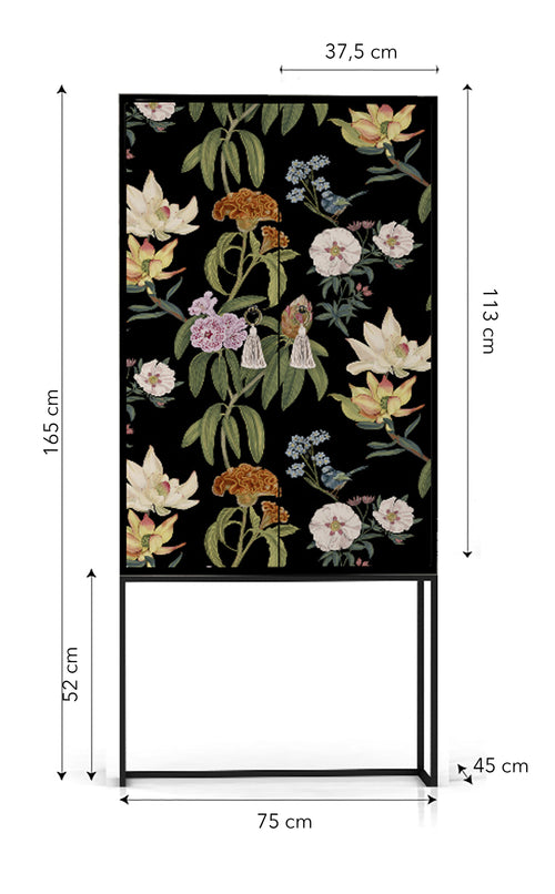 Kast dressoir met 2 deuren van MDF met zwart bloemenpatroon - vtwonen shop