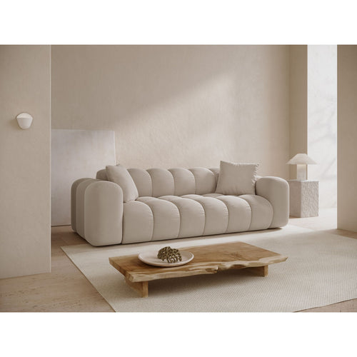 Cosmopolitan Design - Bank Treno 4-zits, flueel donkerbeige - 94x240x70cm