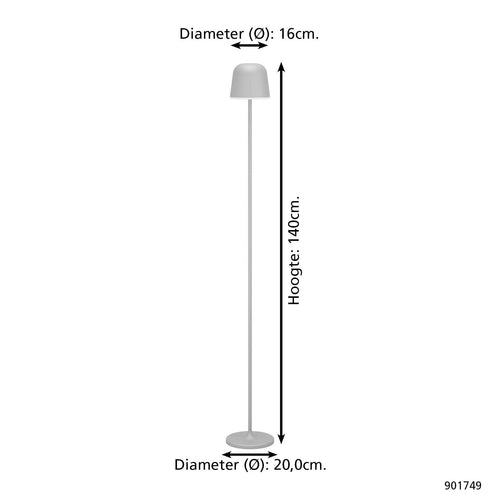 EGLO staande lamp Mannera-L - Grijs
