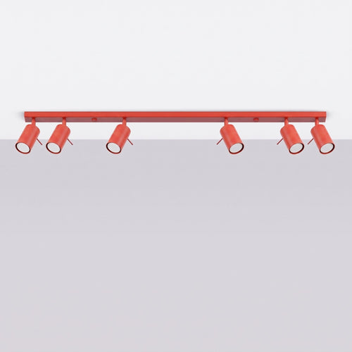 Sollux Lighting Plafondlamp RING 6L rood - 118x6x16cm