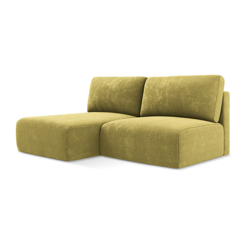 LaMiaSofa hoekbank links Ostia - chenille stof - limoengroen - 210x149x79