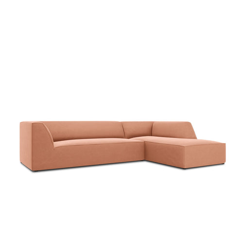 Cosmopolitan Design - Modulaire hoekbank rechts Siena 4-zits, flueel roze - 180x273x69cm