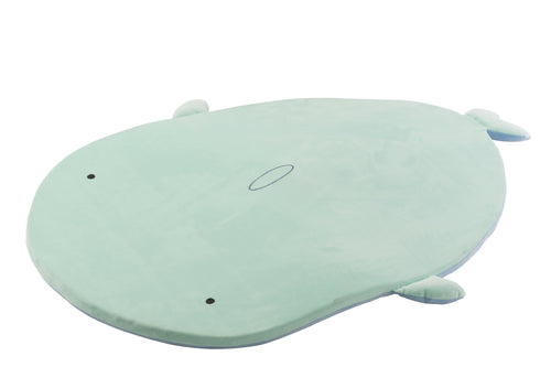 J-Line speelmat Haai 2-zijdig - polyester - blauw/muntgroen