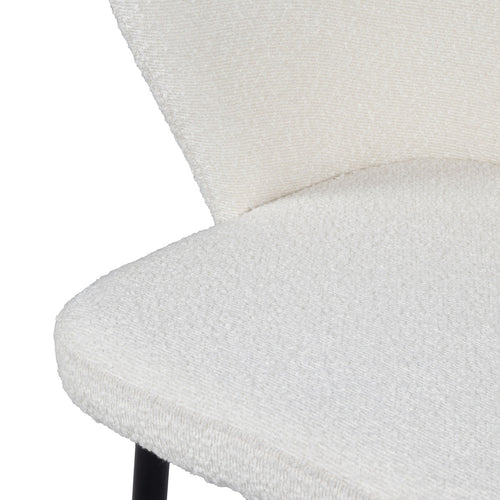 Giga Meubel Eetkamerstoel Juliette - Stof - Wit - Set van 2 - vtwonen shop