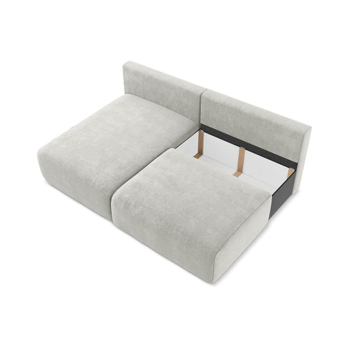 LaMiaSofa hoekbank links Ostia - chenille stof - lichtgrijs - 210x149x79