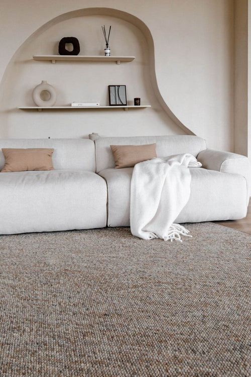 Interieur05 Rond Wollen Vloerkleed Grijs/bruin gemeleerd Vik - 240 x 240 cm - vtwonen shop