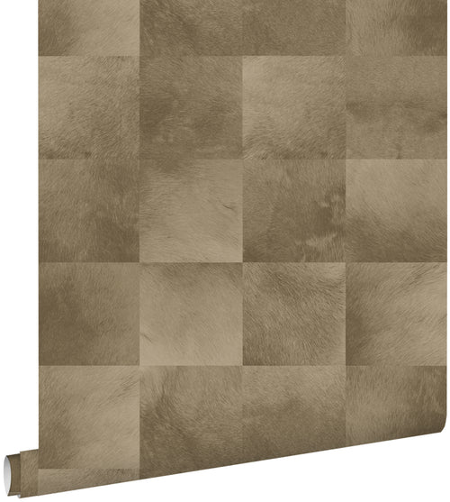 ESTAhome behang dierenhuid donker beige - 53 cm x 10.05 m - 139182