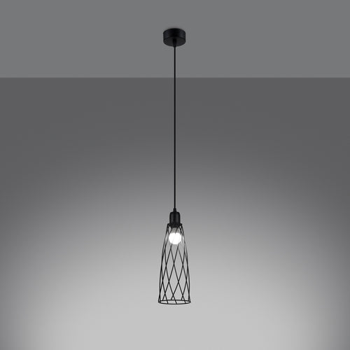Sollux Lighting Hanglamp SUBA 1 zwart - 12x12x139cm