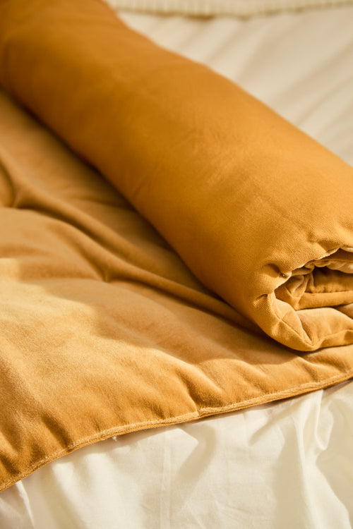Calma House Topper Velour - Mosterd - 70x220x3
