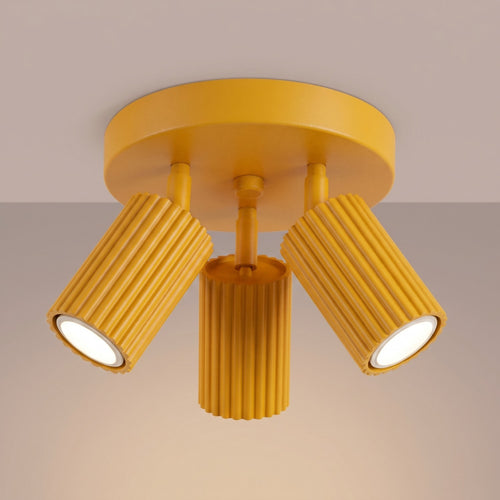 Sollux Lighting Plafondlamp KARBON 3P geel - 19,5x19,5x18cm