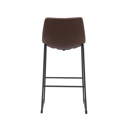 LABEL51 Barkruk Risto - Bruin PU-Leer - Zithoogte 75cm - Set van 2
