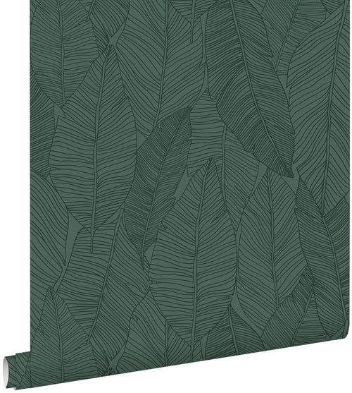 ESTAhome behang getekende bladeren donkergroen - 53 cm x 10.05 m - 139449