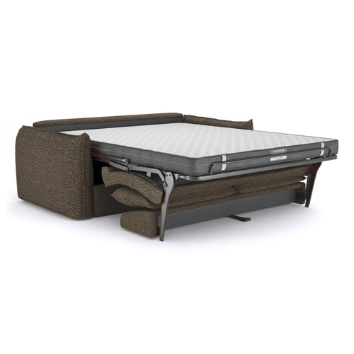 Premium Interiors - Snel uitklapbare slaapbank ICON - bouclette espresso-bruin 228cm