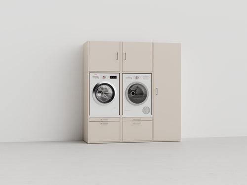Wastoren® wasmachinekast - Kastenwand 1.1-K - beige - 194 x 207 x 65 cm