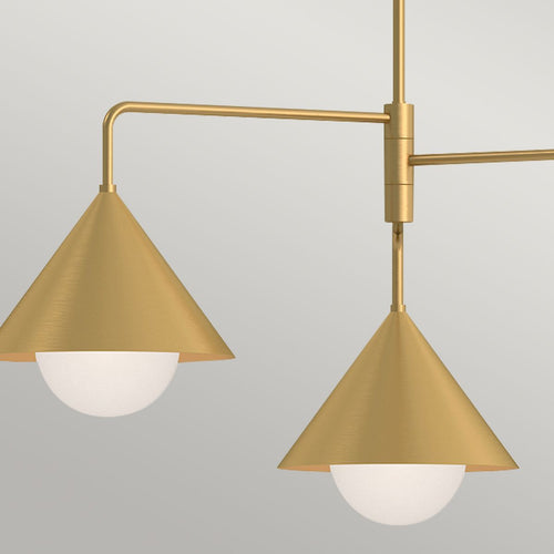 Mehrarmige Pendelleuchte, modernes gebürstetes Gold, 3 x E27