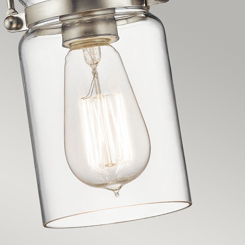 Elstead Brinley - 1-lichts plafondlamp mini geborsteld nikkel, E27