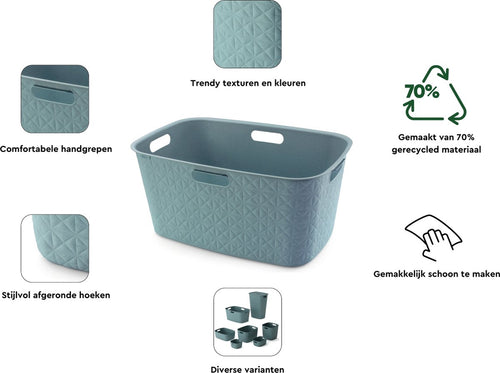 Curver Softex Wasmand - 45 liter - 57x37x27cm - Blauw - vtwonen shop