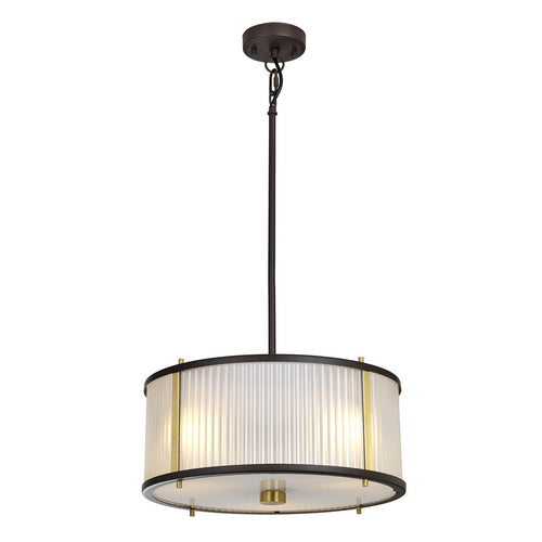 Corona cilindrische 3-lichts hanglamp, museumbrons